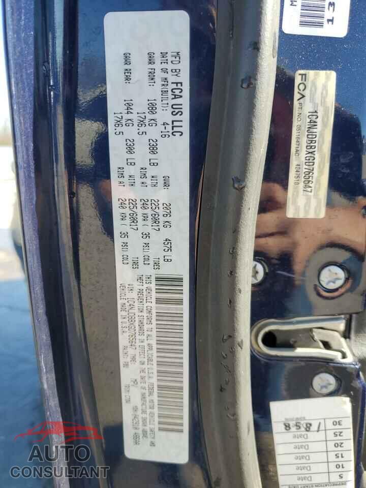 JEEP COMPASS 2016 - 1C4NJDBBXGD765647
