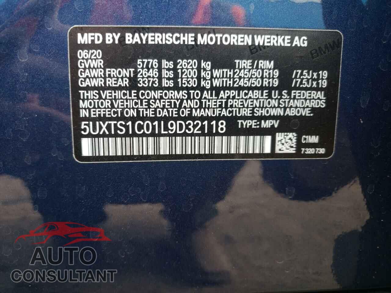 BMW X3 2020 - 5UXTS1C01L9D32118