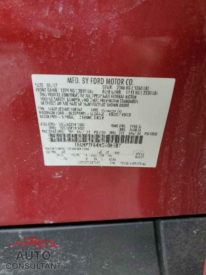 FORD TAURUS 2017 - 1FAHP2F84HG108587