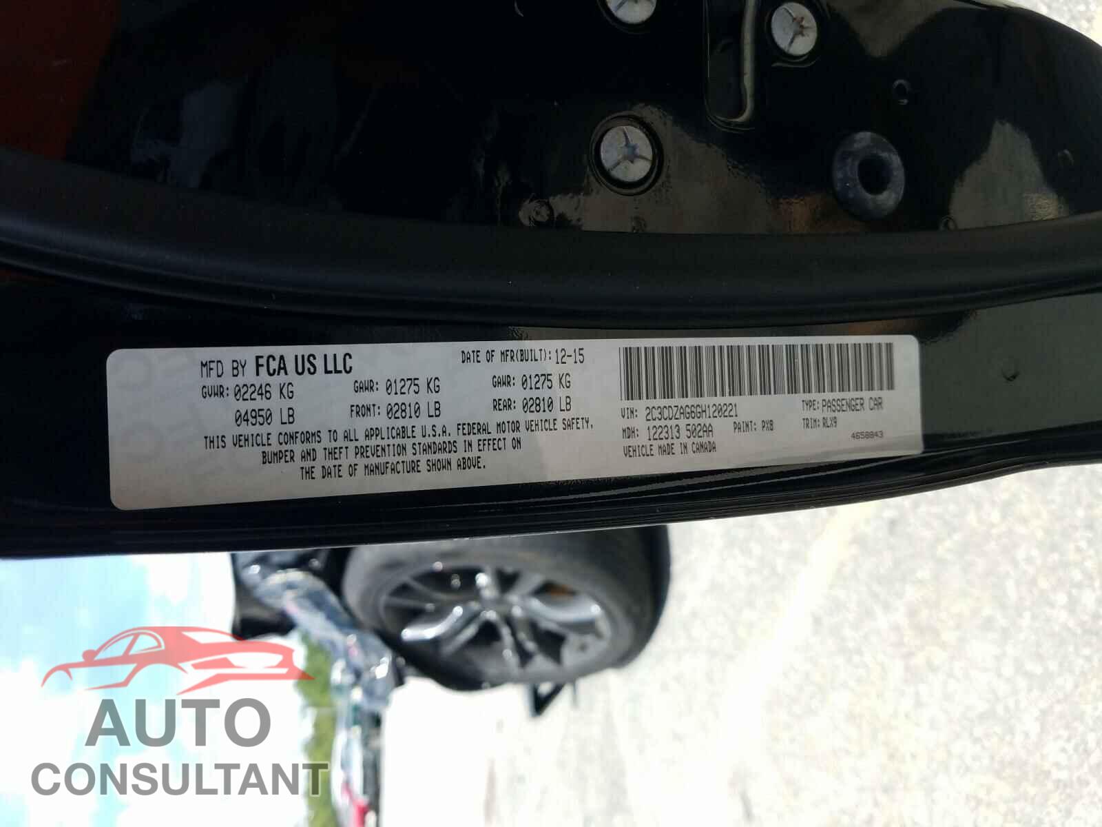 DODGE CHALLENGER 2016 - 2C3CDZAG6GH120221