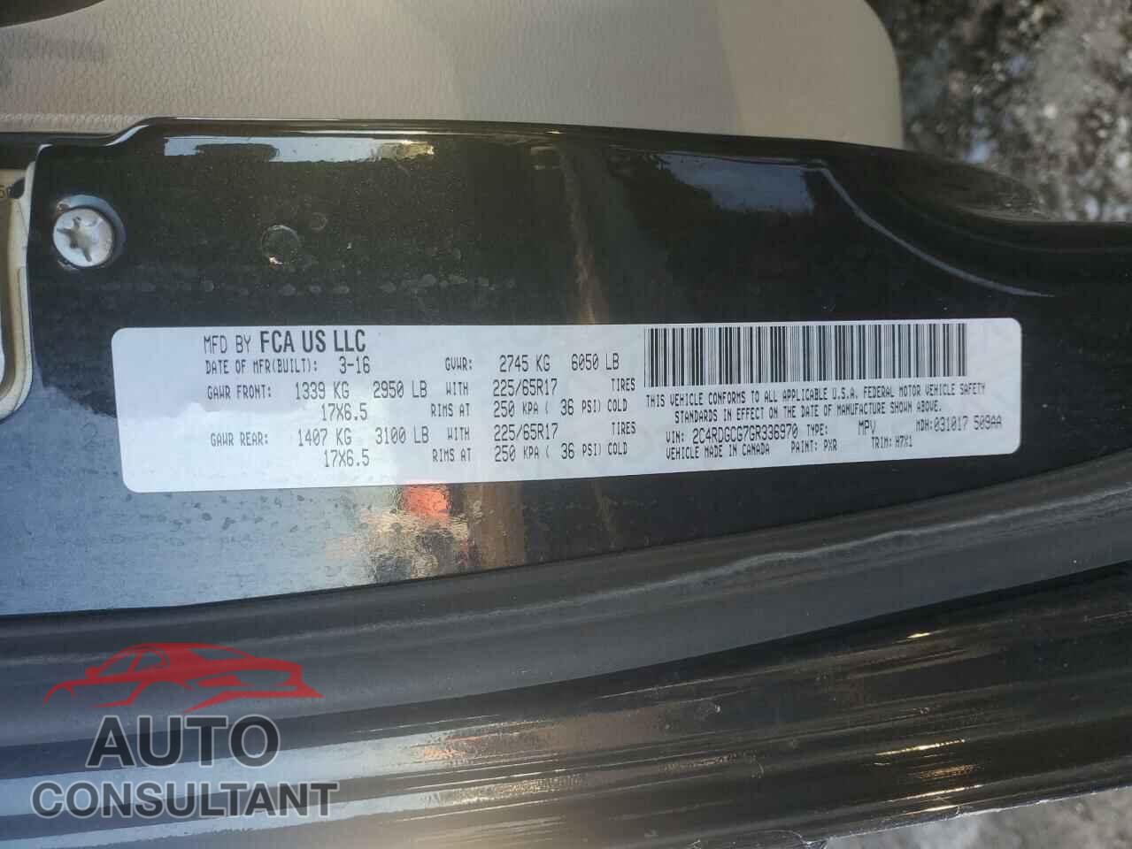 DODGE CARAVAN 2016 - 2C4RDGCG7GR336970