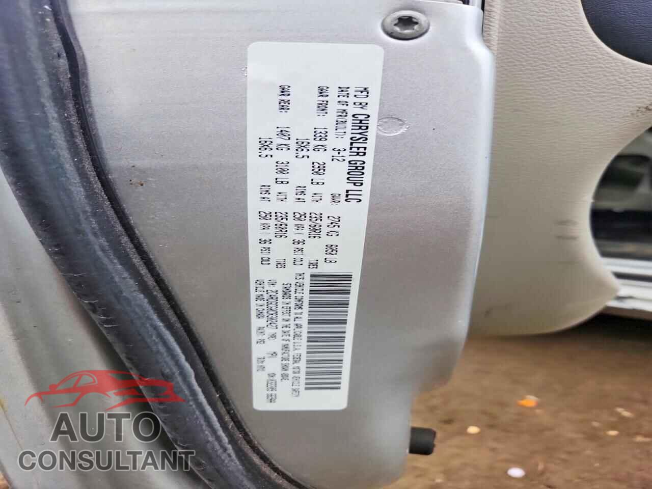 DODGE CARAVAN 2012 - 2C4RDGCG0CR302427