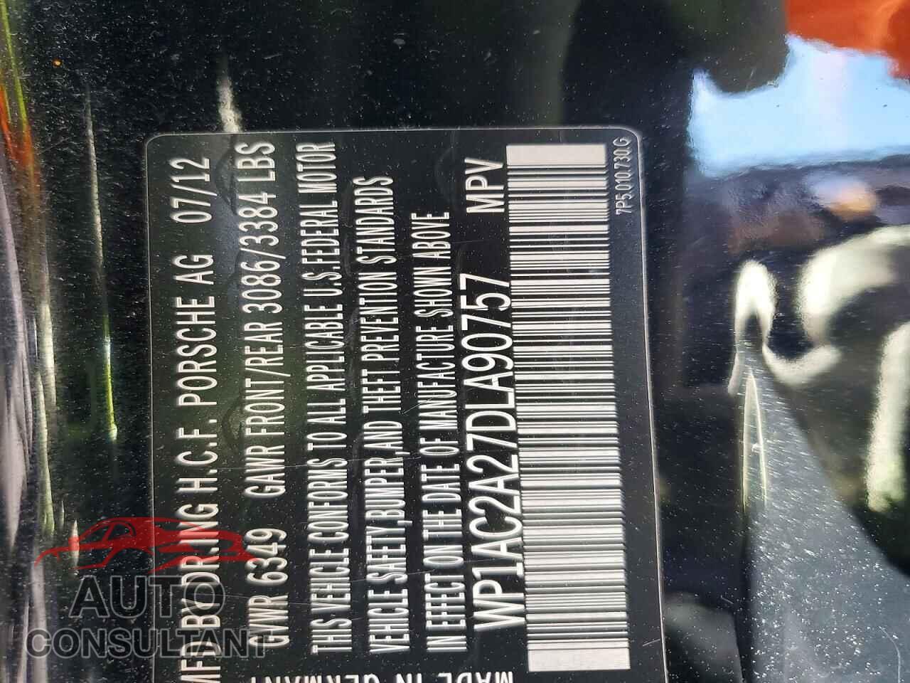 PORSCHE CAYENNE 2013 - WP1AC2A27DLA90757