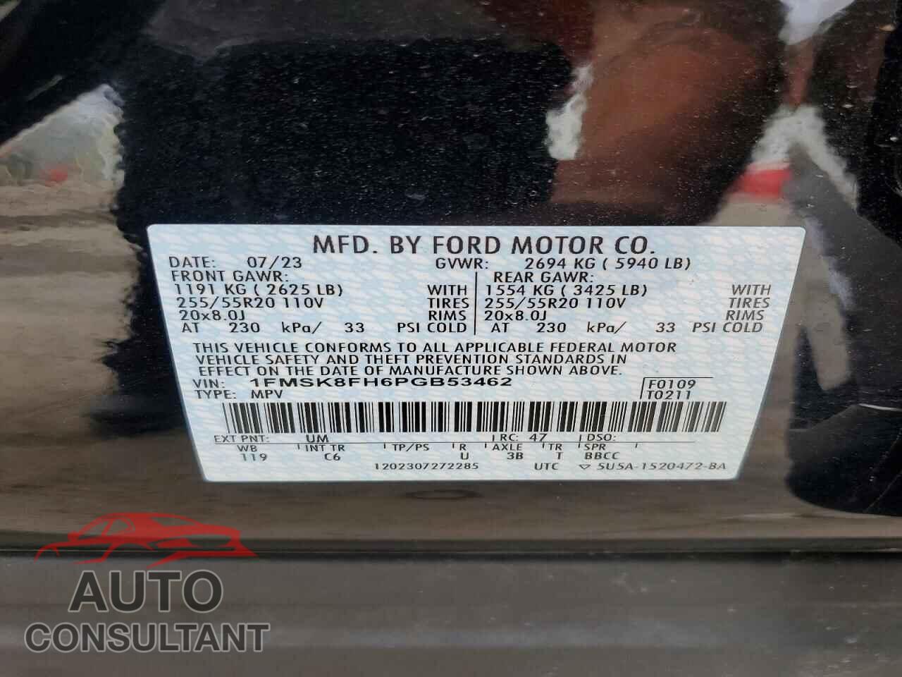FORD EXPLORER 2023 - 1FMSK8FH6PGB53462