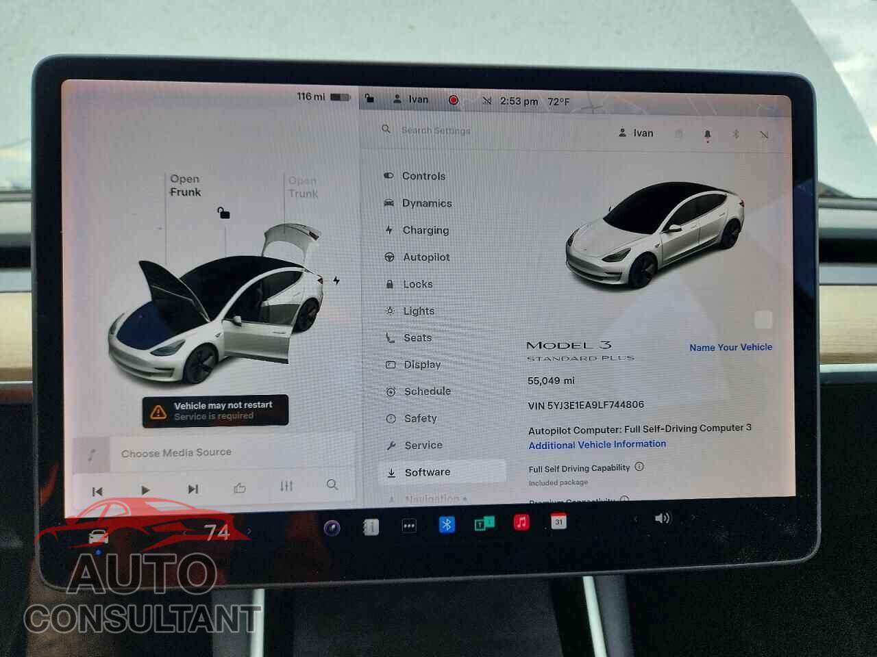 TESLA MODEL 3 2020 - 5YJ3E1EA9LF744806