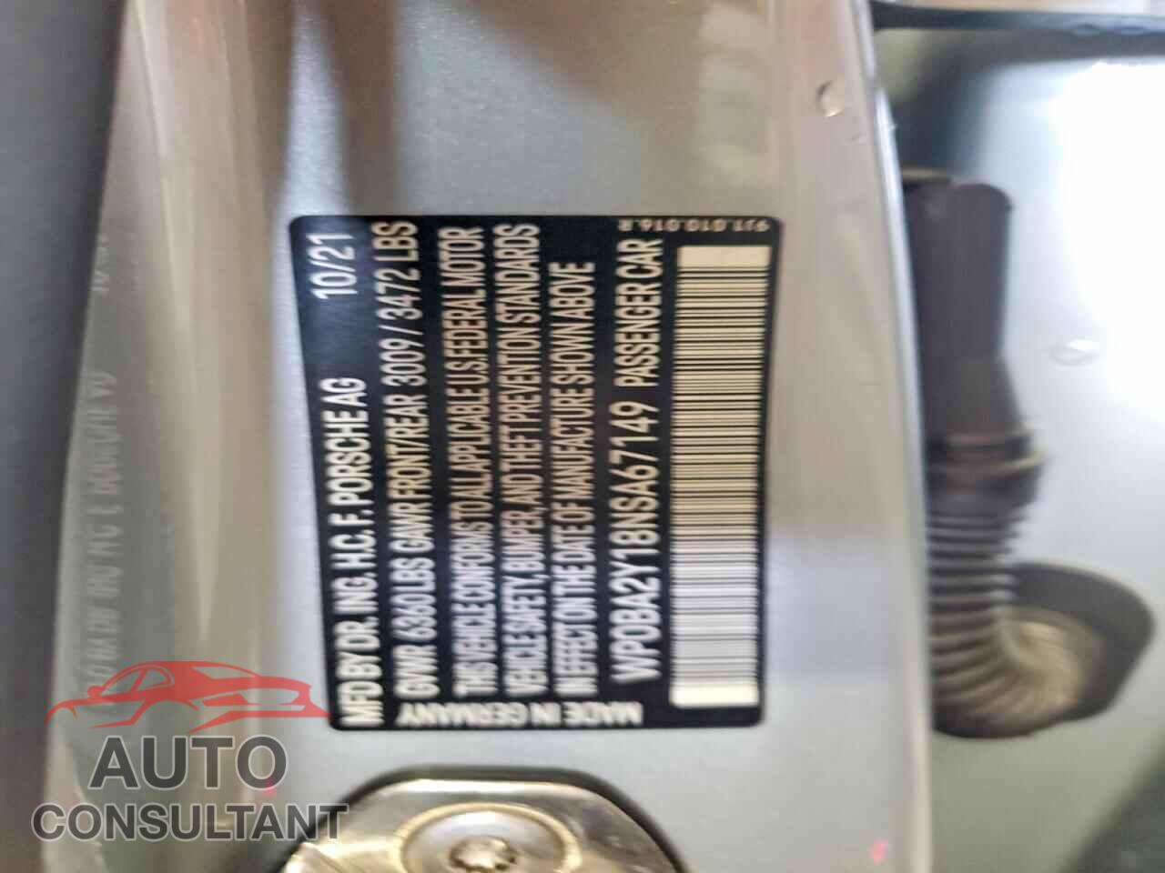 PORSCHE TAYCAN 2022 - WP0BA2Y18NSA67149