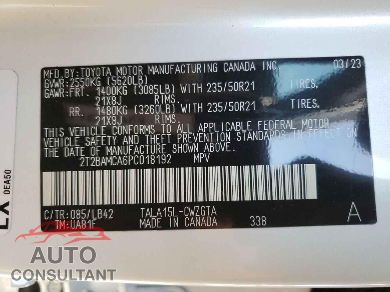 LEXUS RX350 2023 - 2T2BAMCA6PC018192