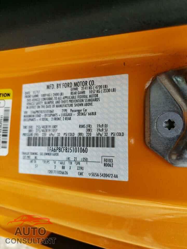 FORD MUSTANG 2018 - 1FA6P8CF8J5101060