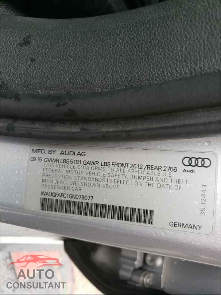 AUDI A6 2016 - WAUGFAFC1GN079077