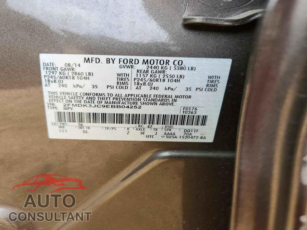 FORD EDGE 2014 - 2FMDK3JC9EBB04252
