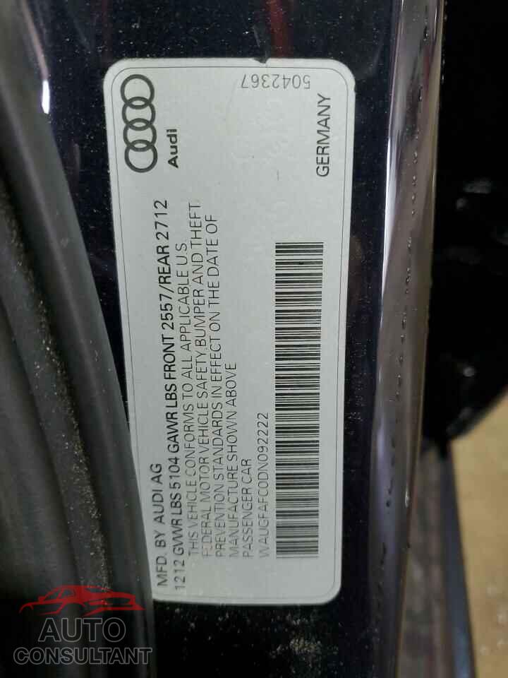 AUDI A6 2013 - WAUGFAFC0DN092222