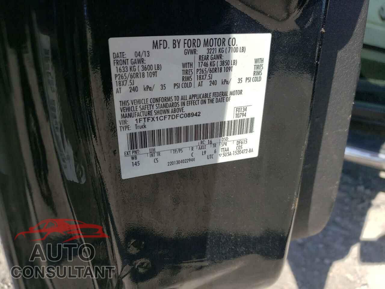 FORD F-150 2013 - 1FTFX1CF7DFC08942