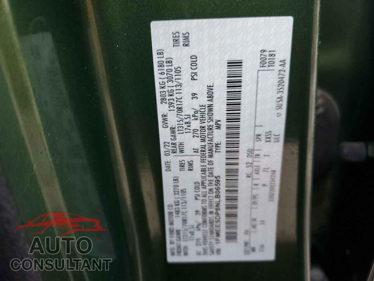FORD BRONCO 2022 - 1FMEE5DP8NLB06595