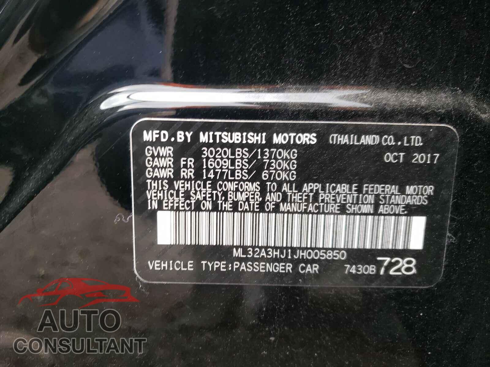 MITSUBISHI MIRAGE 2018 - ML32A3HJ1JH005850