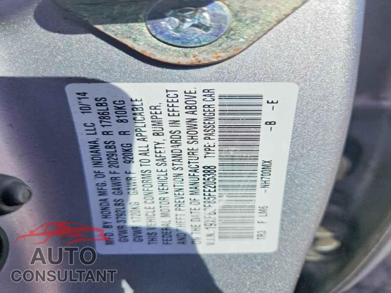 HONDA CIVIC 2015 - 19XFB2F85FE205388