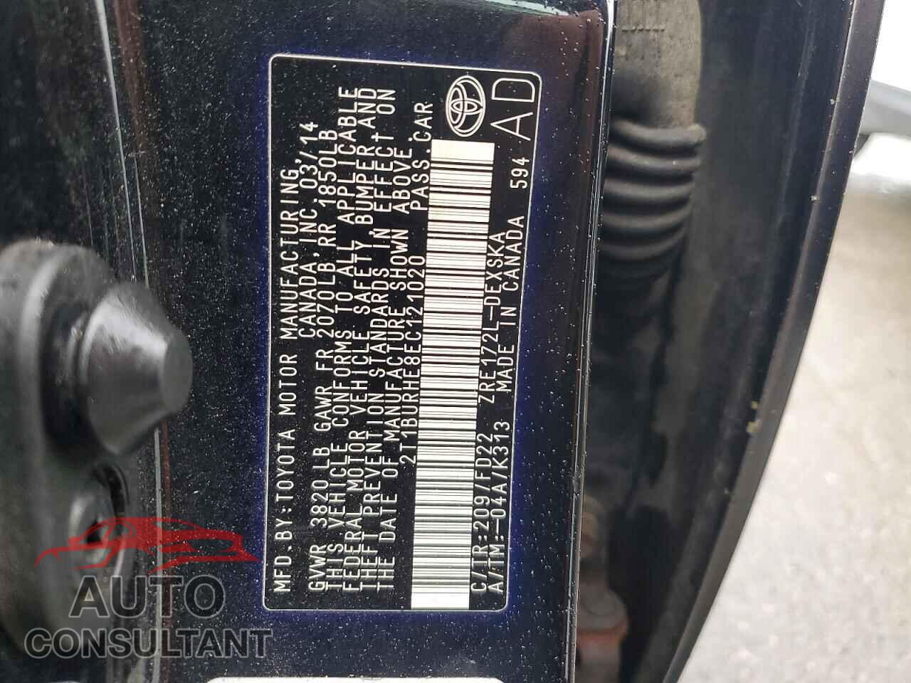 TOYOTA COROLLA 2014 - 2T1BURHE8EC121020