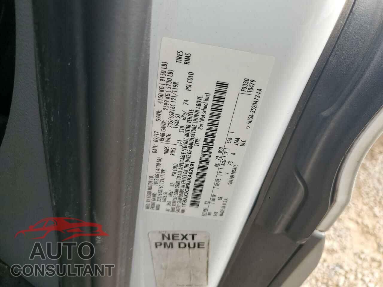 FORD TRANSIT 2018 - 1FBAX2CM9JKA02091