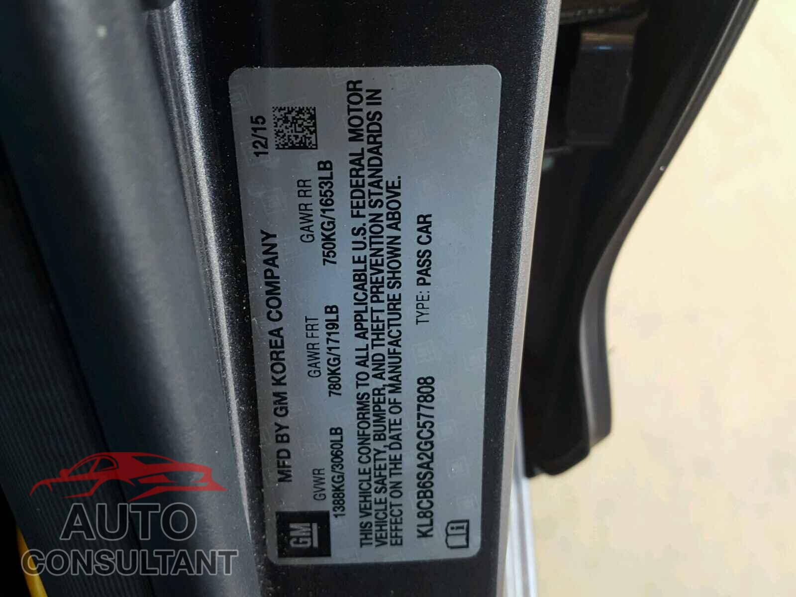 CHEVROLET SPARK 2016 - KL8CB6SA2GC577808