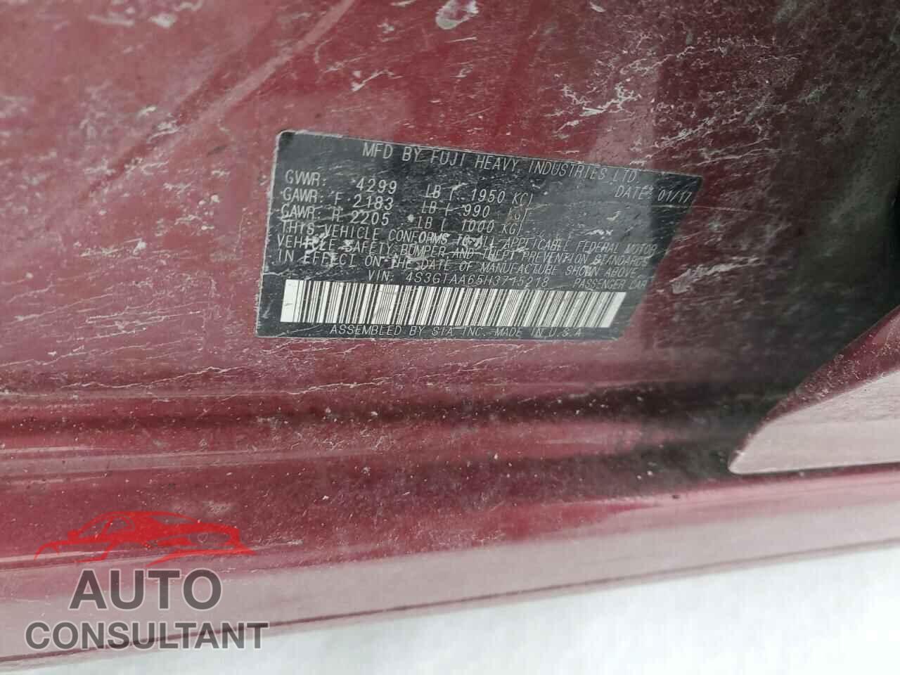 SUBARU IMPREZA 2017 - 4S3GTAA65H3715218