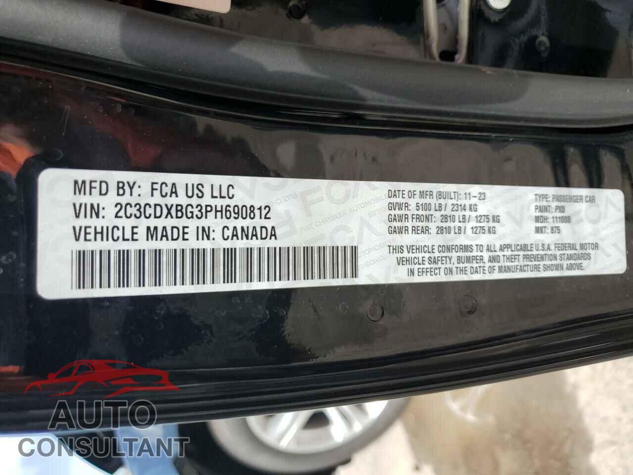 DODGE CHARGER 2023 - 2C3CDXBG3PH690812