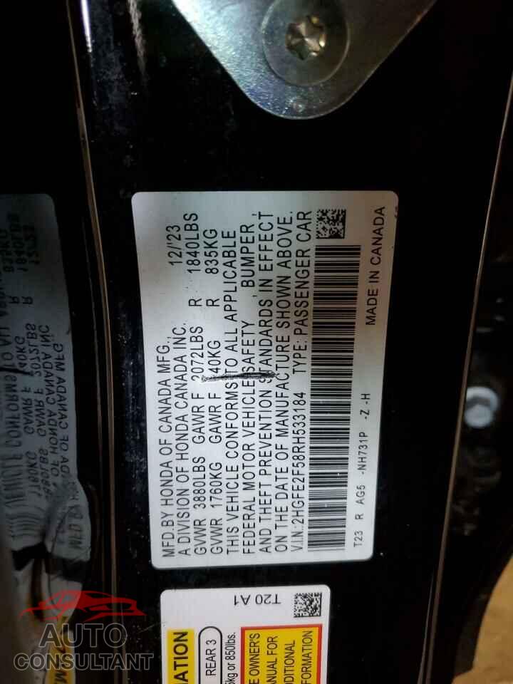 HONDA CIVIC 2024 - 2HGFE2F58RH533184