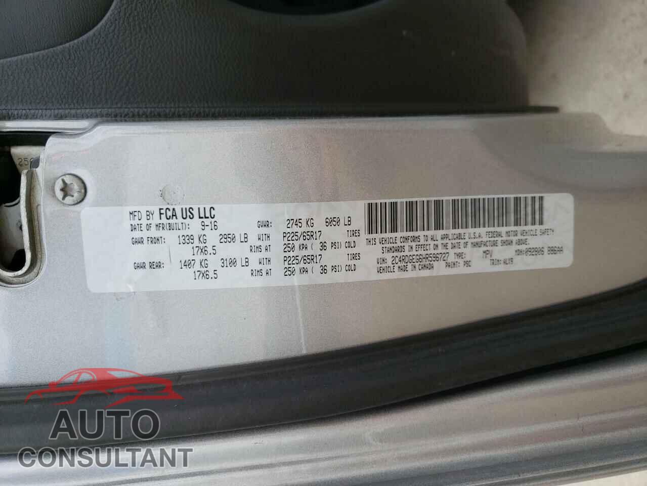 DODGE CARAVAN 2017 - 2C4RDGEG6HR596727