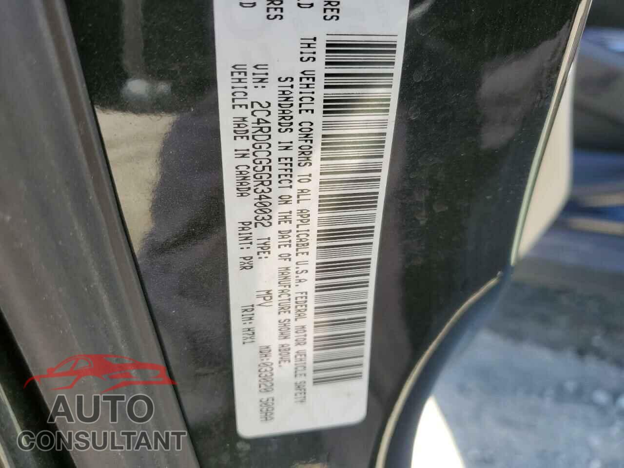 DODGE CARAVAN 2016 - 2C4RDGCG5GR340032