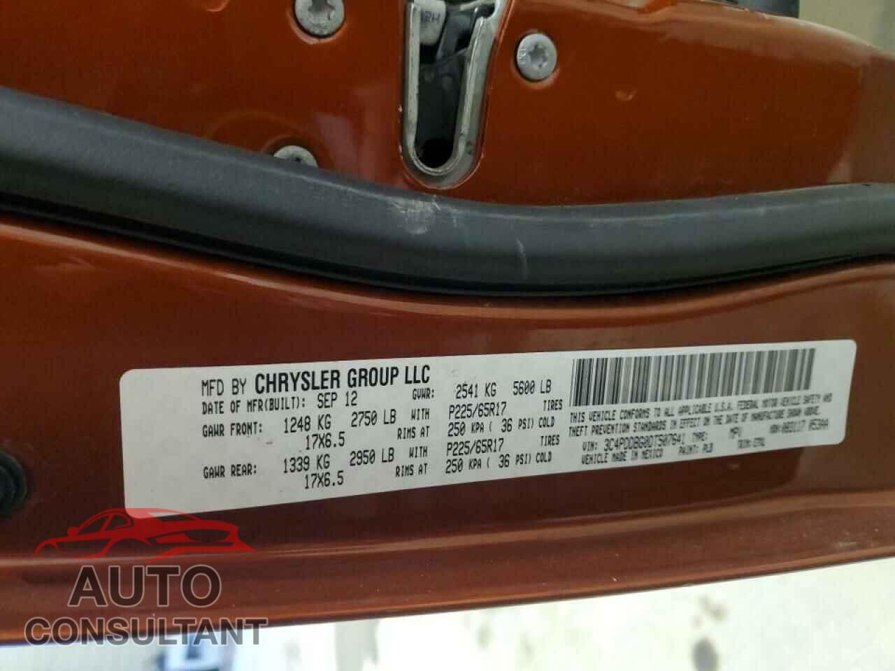 DODGE JOURNEY 2013 - 3C4PDDBG0DT507641