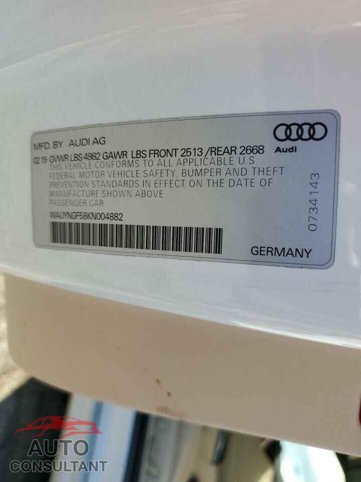 AUDI A5 2019 - WAUYNGF58KN004882