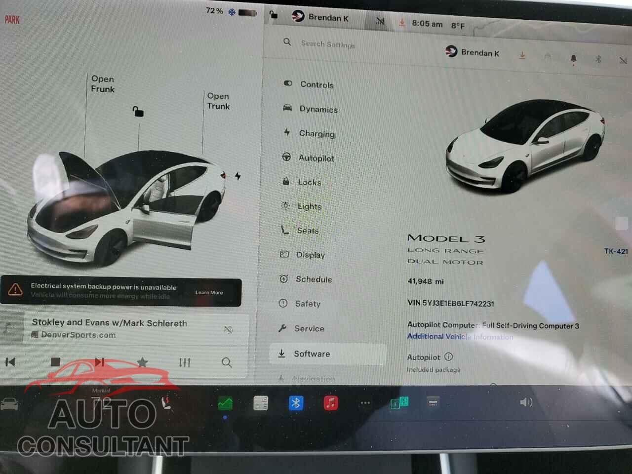 TESLA MODEL 3 2020 - 5YJ3E1EB6LF742231