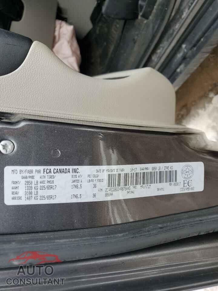 DODGE CARAVAN 2017 - 2C4RDGBG5HR875445