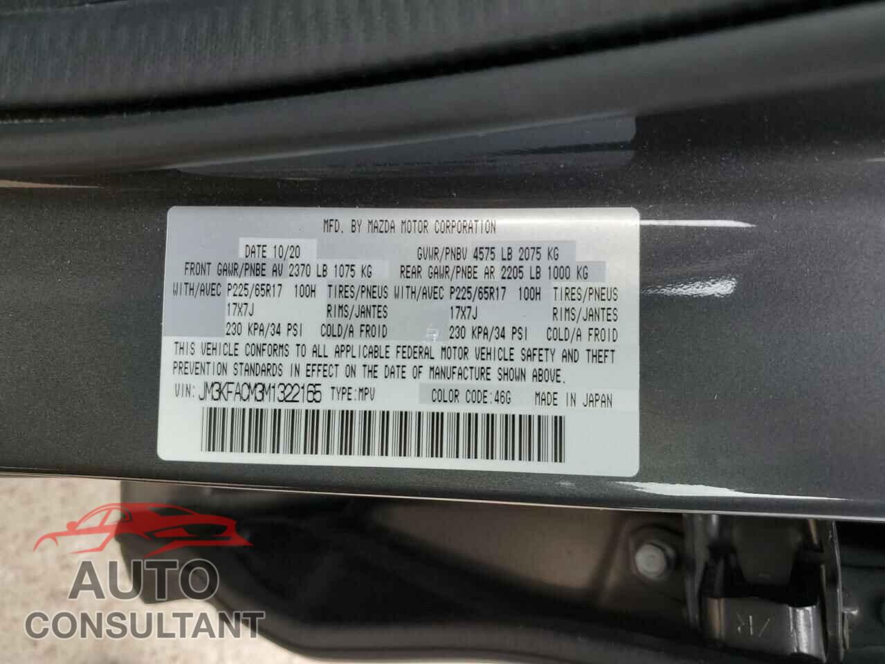 MAZDA CX-5 2021 - JM3KFACM3M1322165