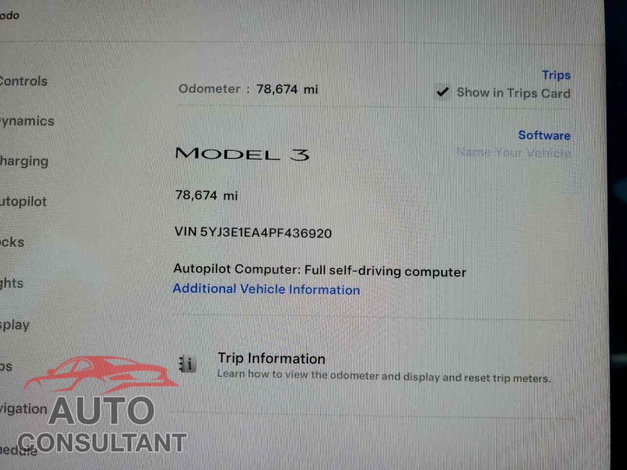 TESLA MODEL 3 2023 - 5YJ3E1EA4PF436920