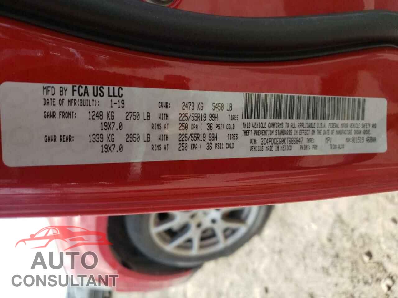 DODGE JOURNEY 2019 - 3C4PDCEG0KT686847