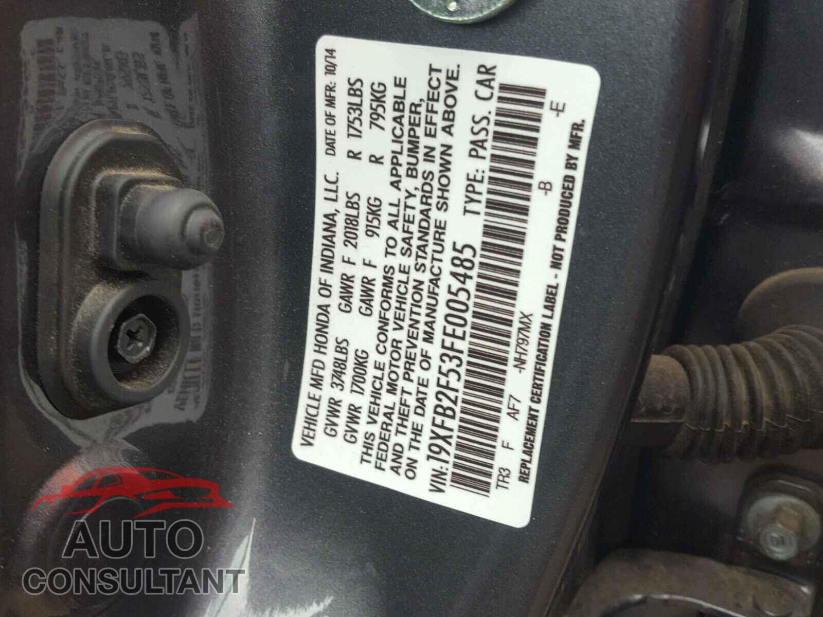HONDA CIVIC LX 2015 - 19XFB2F53FE005485