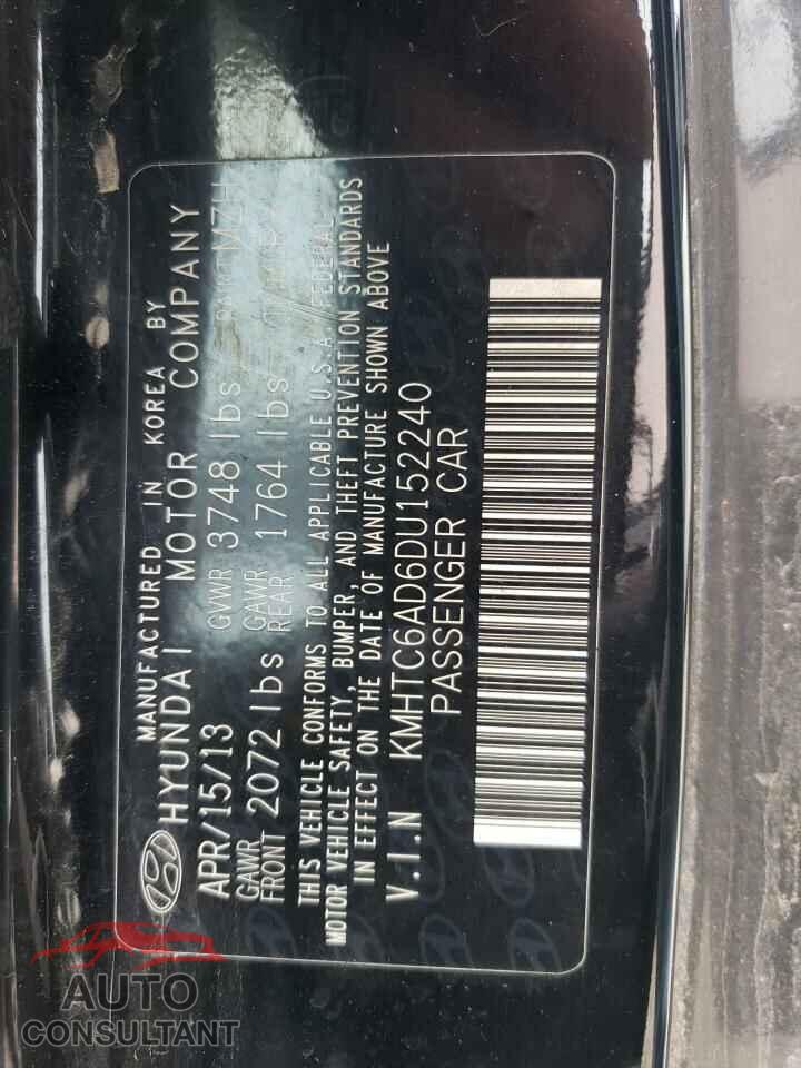 HYUNDAI VELOSTER 2013 - KMHTC6AD6DU152240