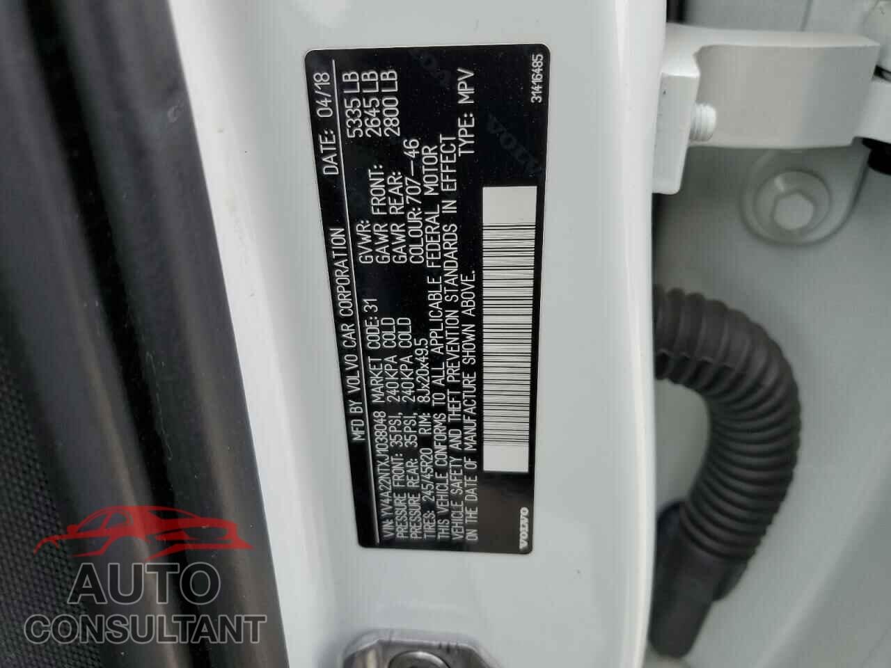 VOLVO V90 2018 - YV4A22NTXJ1038048