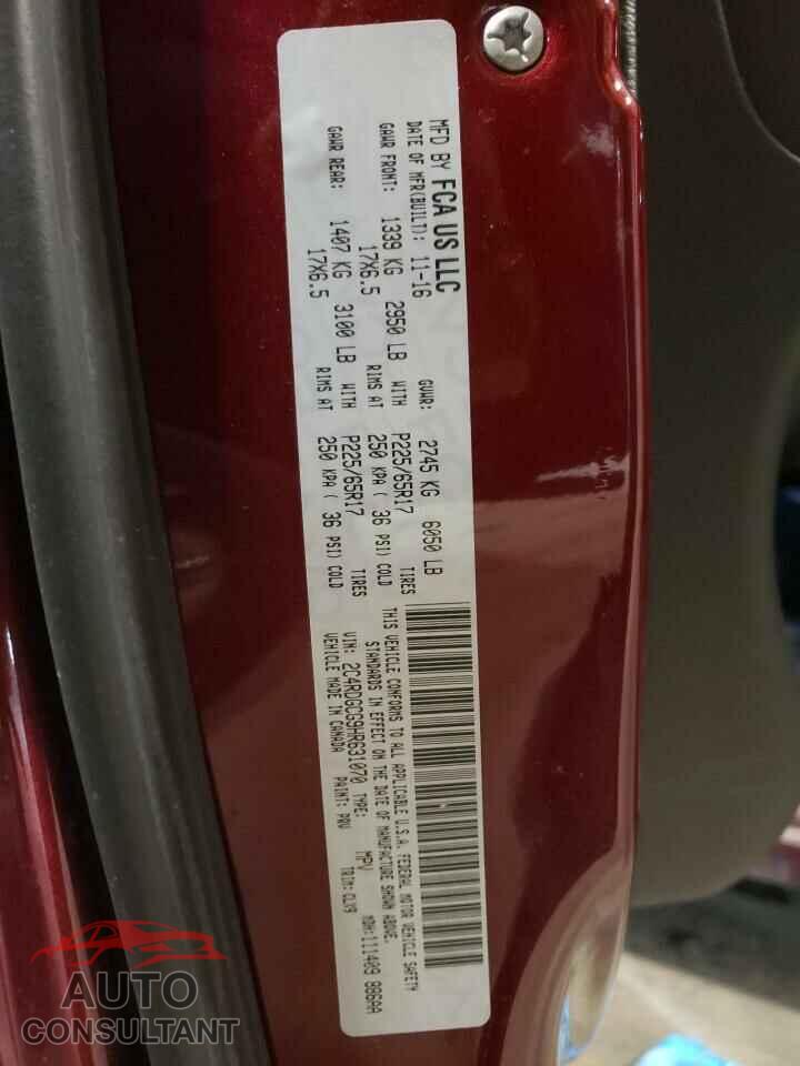 DODGE CARAVAN 2017 - 2C4RDGCG9HR631070