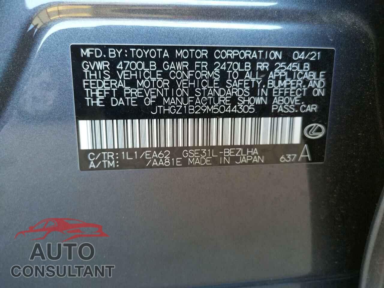 LEXUS IS 2021 - JTHGZ1B29M5044305