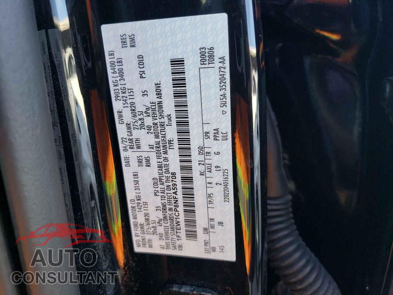 FORD F-150 2022 - 1FTEW1CP8NFA59708