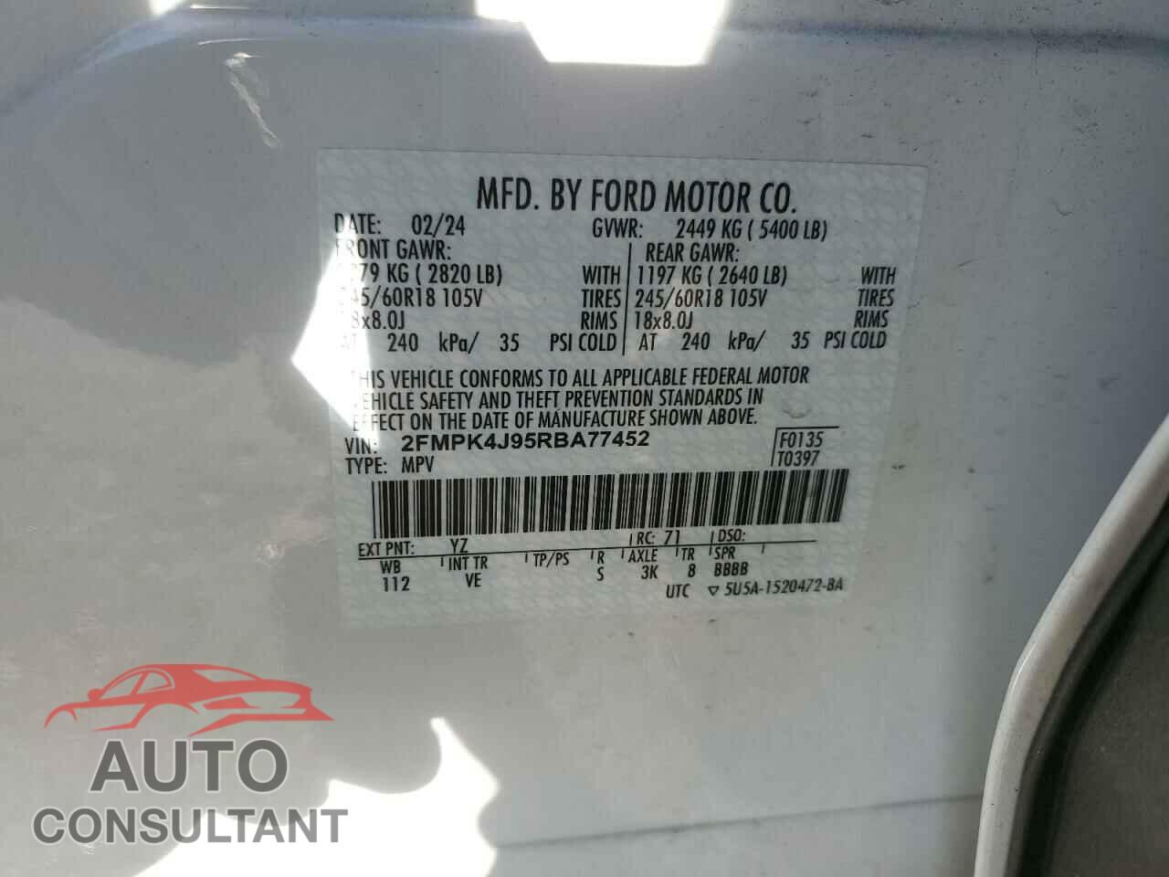 FORD EDGE 2024 - 2FMPK4J95RBA77452