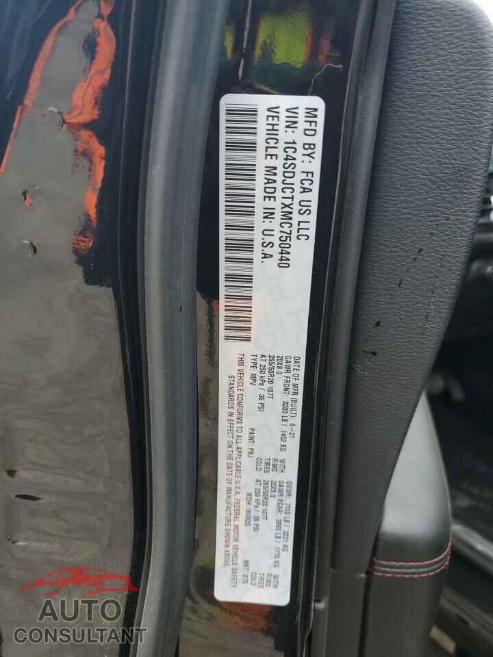DODGE DURANGO 2021 - 1C4SDJCTXMC750440