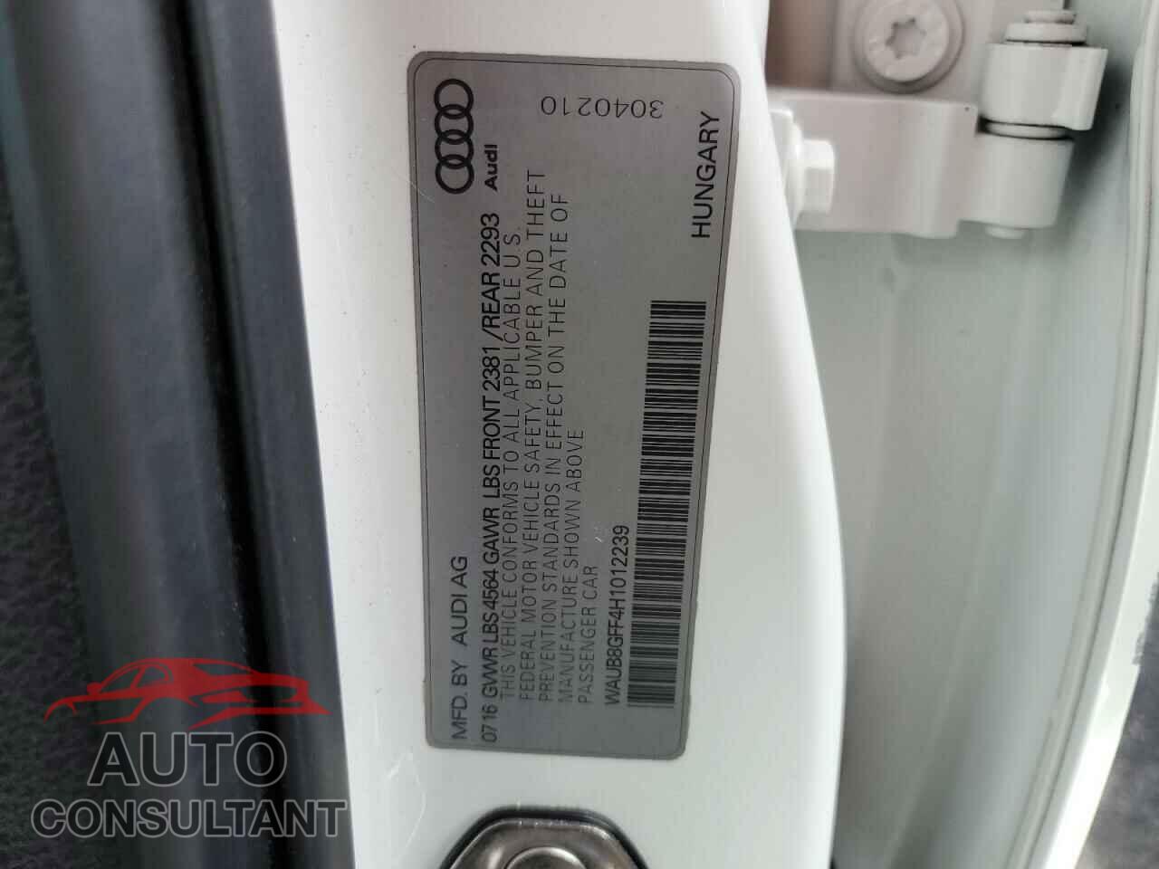 AUDI A3 2017 - WAUB8GFF4H1012239