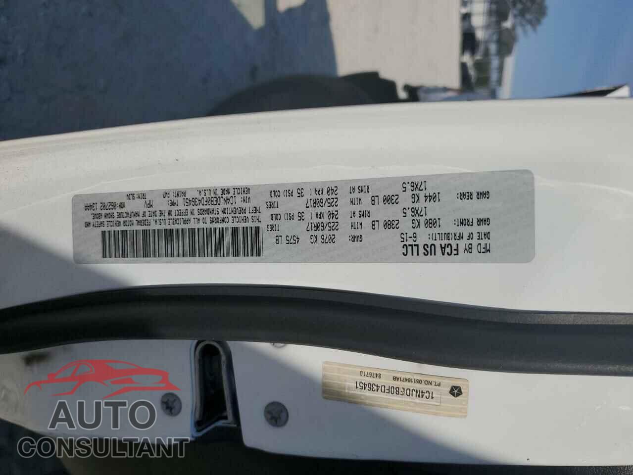 JEEP COMPASS 2015 - 1C4NJDEB0FD436451