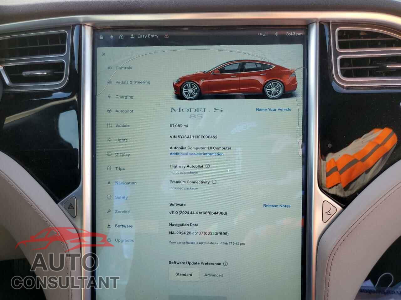 TESLA MODEL S 2015 - 5YJSA1H13FF096452