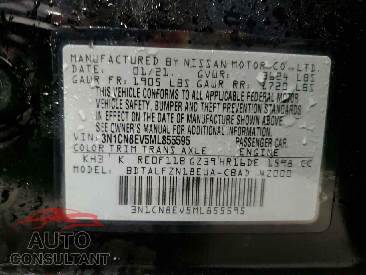 NISSAN VERSA 2021 - 3N1CN8EV5ML855595