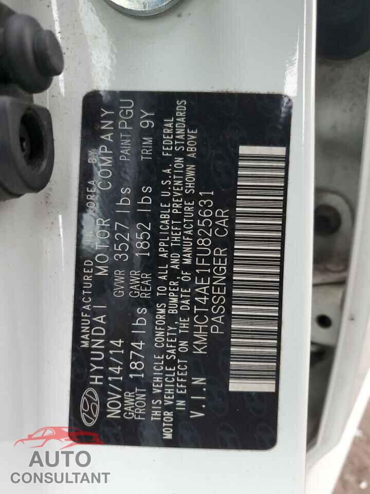 HYUNDAI ACCENT 2015 - KMHCT4AE1FU825631