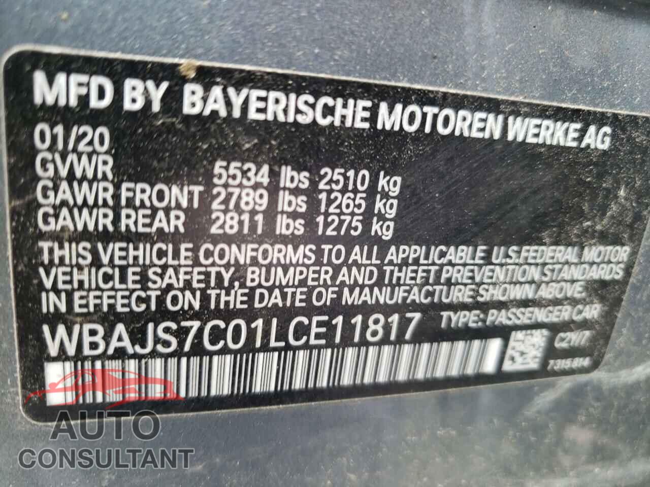 BMW M5 2020 - WBAJS7C01LCE11817