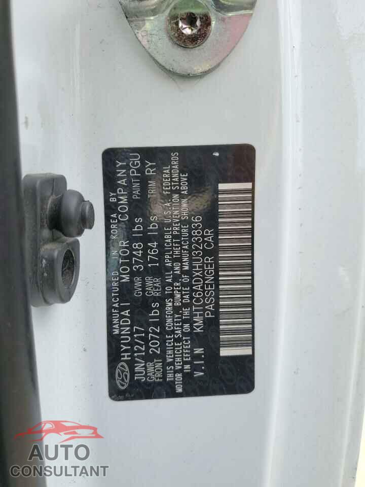 HYUNDAI VELOSTER 2017 - KMHTC6ADXHU323836