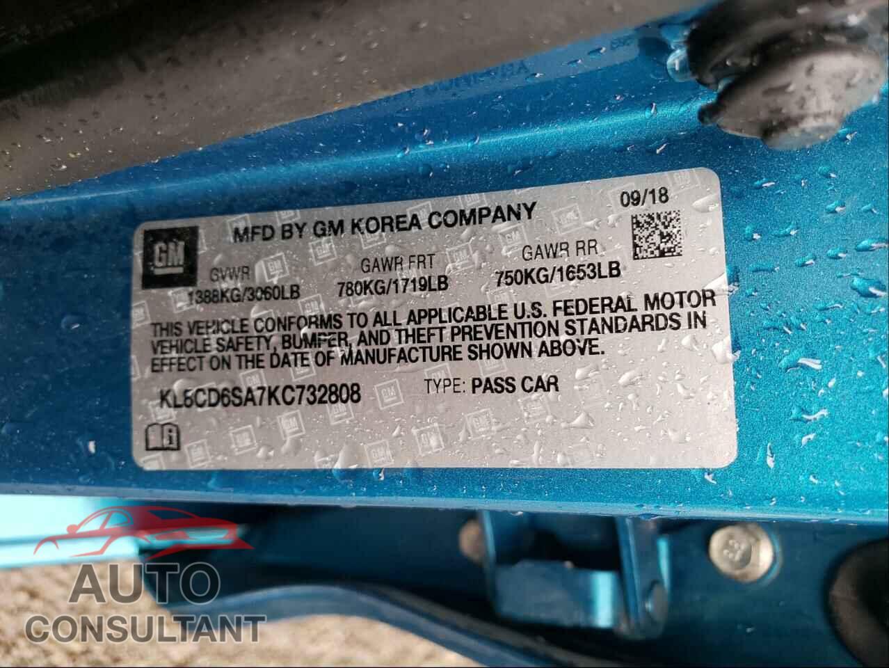 CHEVROLET SPARK 2019 - KL8CD6SA7KC732808